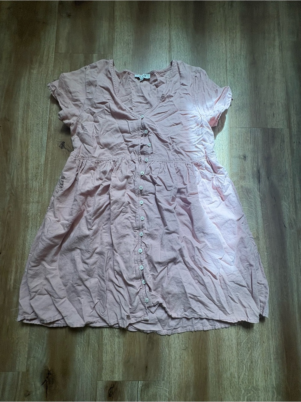 Madewell Pale Pink Button-Front Dress
